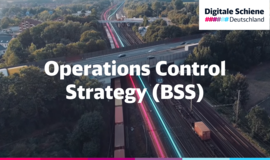 Photo shows road overpass over multi-track railroad line. In the foreground of the picture is “Operations control strategy (BBS)” Photo shows road overpass over multi-track railroad line. In the foreground of the picture is “Operations control strategy (BBS)”