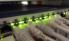 Network cables in a data center Network cables in a data center