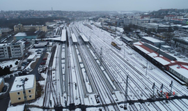 Bahnhofsbereich Ansbach von oben (Copyright: DB InfraGO AG/Digitale Schiene Deutschland)