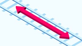 The graphik shows a rails with an arrow. 