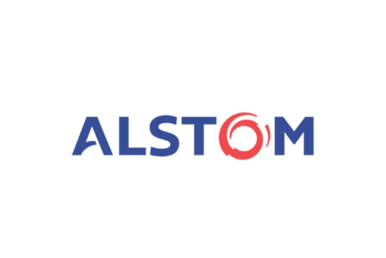 The graphic shows the logo of our partner Alstom