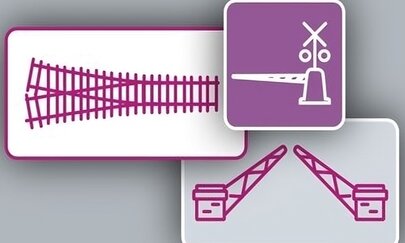 Titelbild Advanced Digital Infrastructure Auf dem Bild sind grafische Elemente wie Schienen und Bahnschranken zu sehen