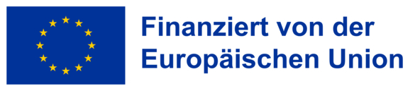 Fahne der Europäischen Union. Daneben steht: Finanziert von der Europäischen Union.