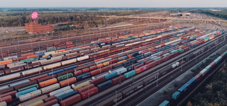 Rangierbahnhof Maschen aus der Vogelperspektive (Copyright: DB InfraGO AG, Digitale Schiene Deutschland)