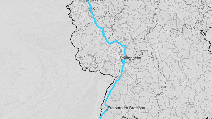 Streckenkarte Korridor Rhine-Alpine (Copyright: DB InfraGO AG, Digitale Schiene Deutschland)