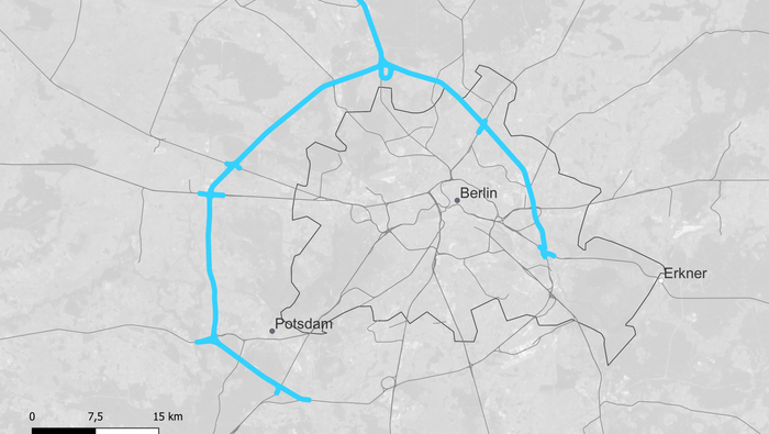 Streckenkarte Lückenschluss Berliner Außenring (Copyright: DB InfraGO AG, Digitale Schiene Deutschland)