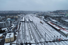 Bahnhofsbereich Ansbach von oben (Copyright: DB InfraGO AG/Digitale Schiene Deutschland)