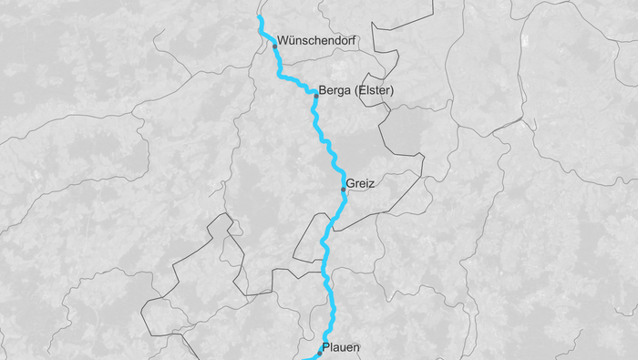 Route map SLP Gera – Weischlitz (Copyright: DB InfraGO AG, Digitale Schiene Deutschland)