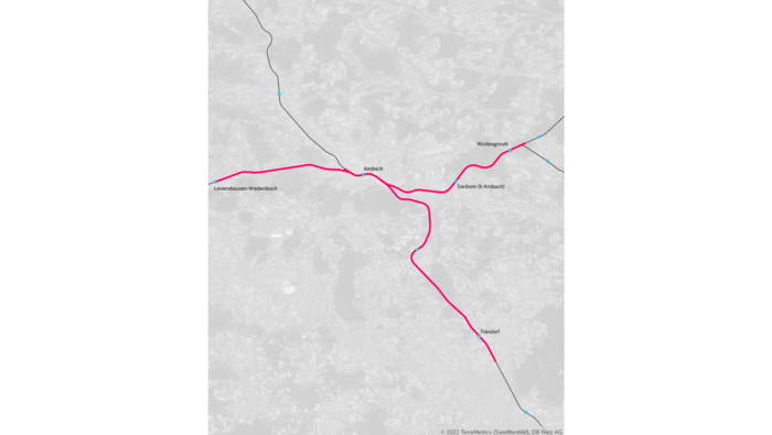 Streckenverlauf Ansbach-Triesdorf 