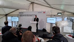 Dr. Volker Wissing auf der IBN-Veranstaltung SLP Wörth – Germersheim – Speyer (Copyright: DB InfraGO AG, Digitale Schiene Deutschland)