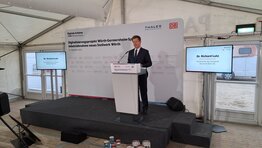 Dr. Richard Lutz auf der IBN-Veranstaltung SLP Wörth – Germersheim – Speyer (Copyright: DB InfraGO AG, Digitale Schiene Deutschland)