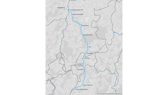 Streckenverlauf Gera-Weischlitz