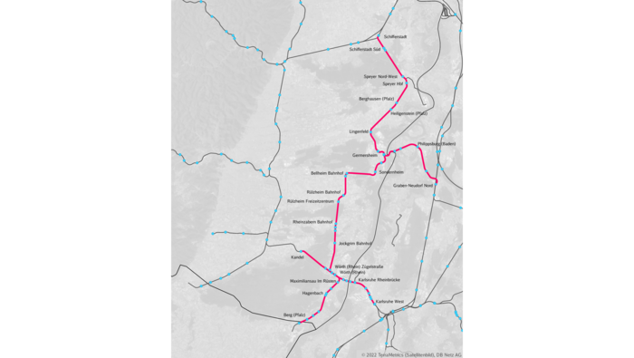 The Wörth-Germersheim-Speyer route