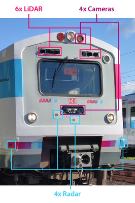 Front of the train of the project vehicle Sensors4Rail